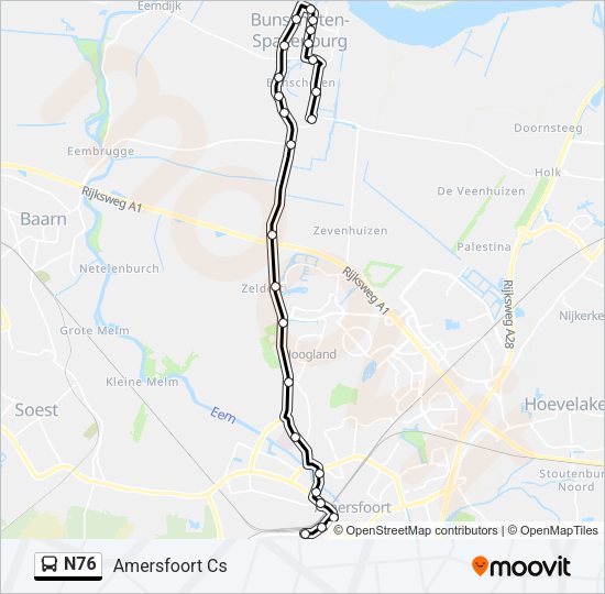 N76 Bus Line Map