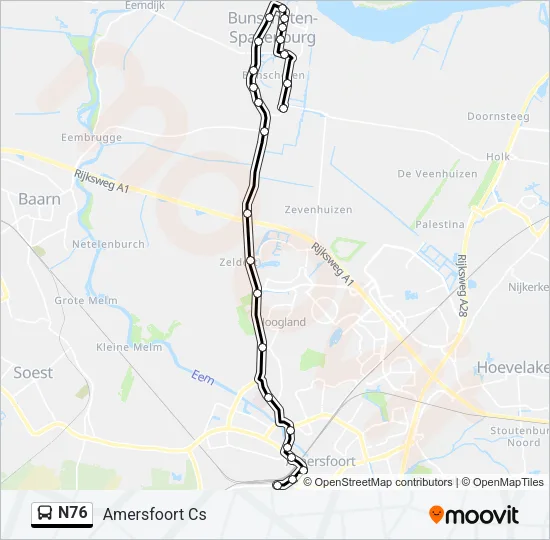 N76 Bus Line Map