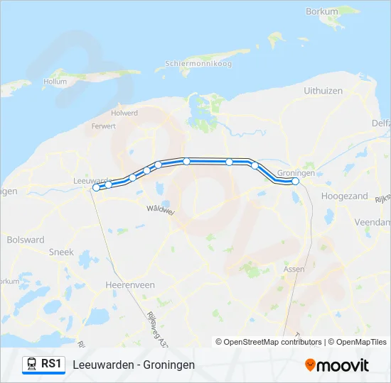  RS1 lijnkaart
