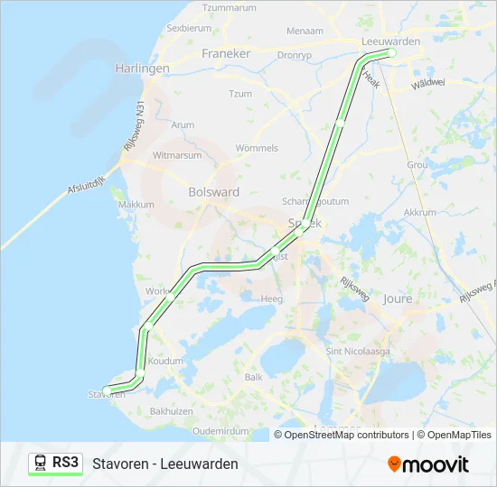  RS3 lijnkaart