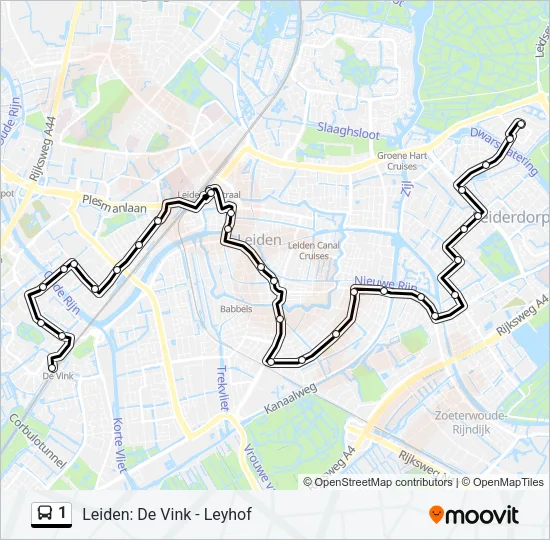 1 Bus Line Map