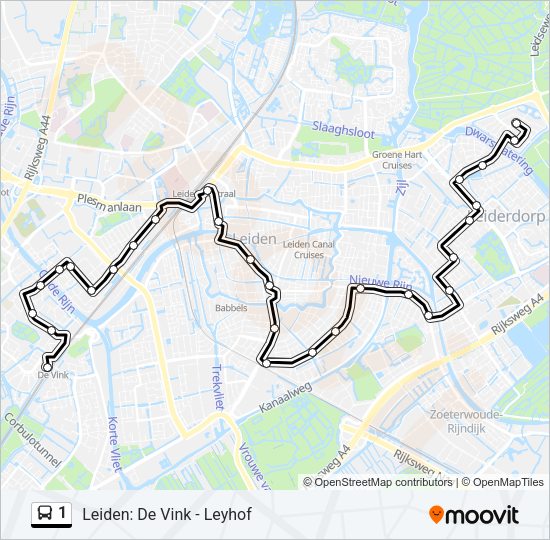 1 Bus Line Map