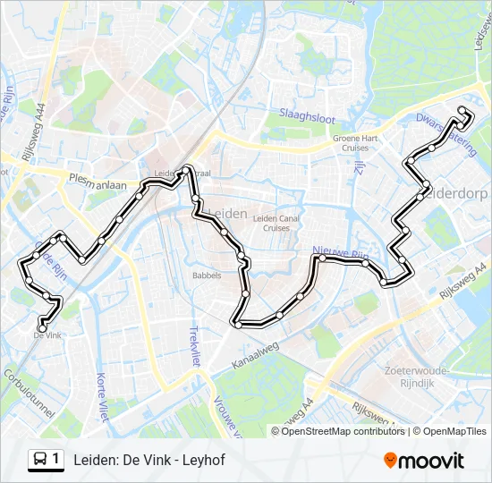 1 Bus Line Map