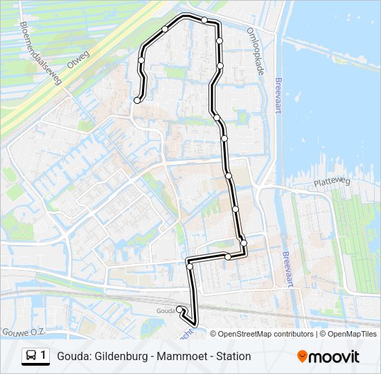 1 Bus Line Map