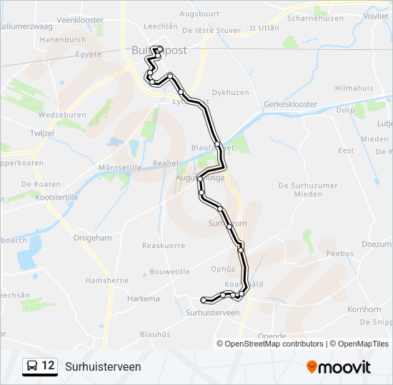 12 Bus Line Map