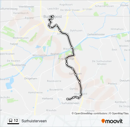 Buslinie 12 Karte