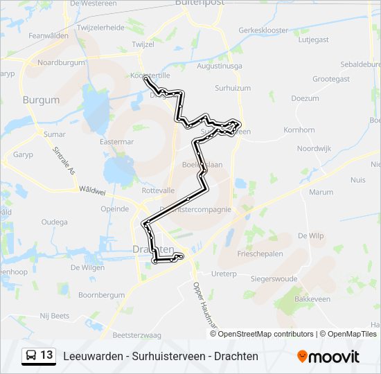 13 Bus Line Map