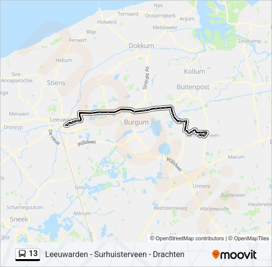 13 Bus Line Map