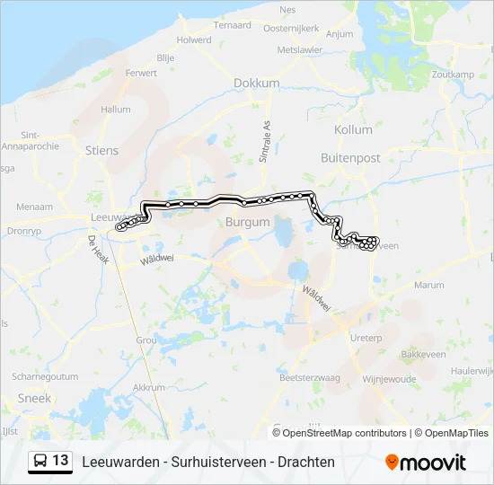 13 Bus Line Map