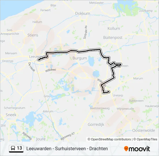 13 Bus Line Map