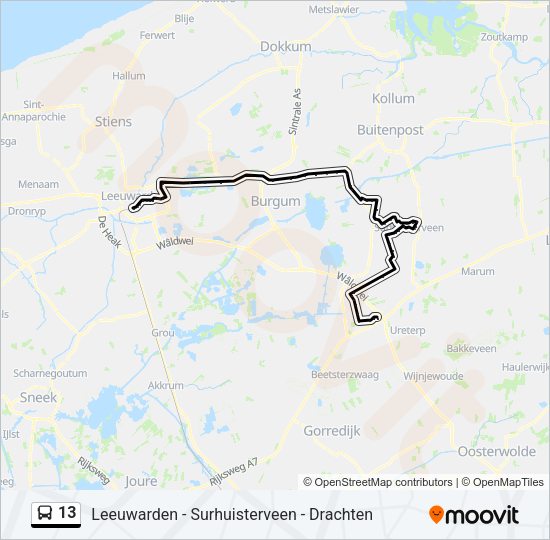 13 Bus Line Map