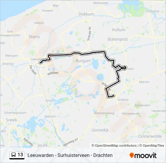 13 Bus Line Map