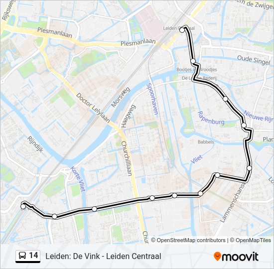 14 Bus Line Map