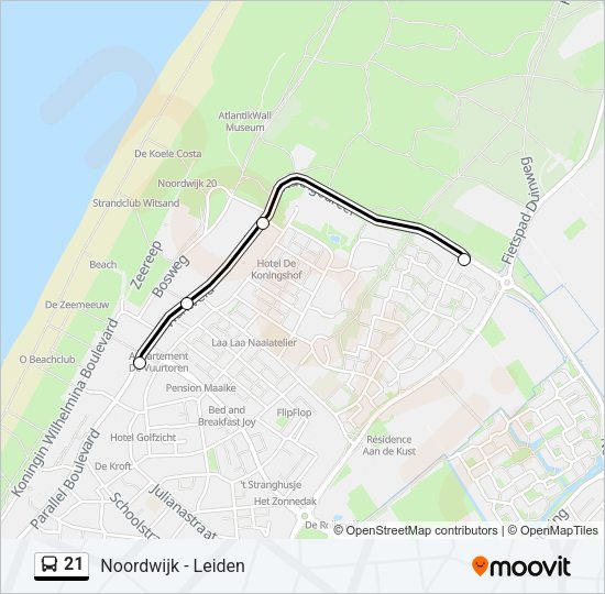 21 Bus Line Map