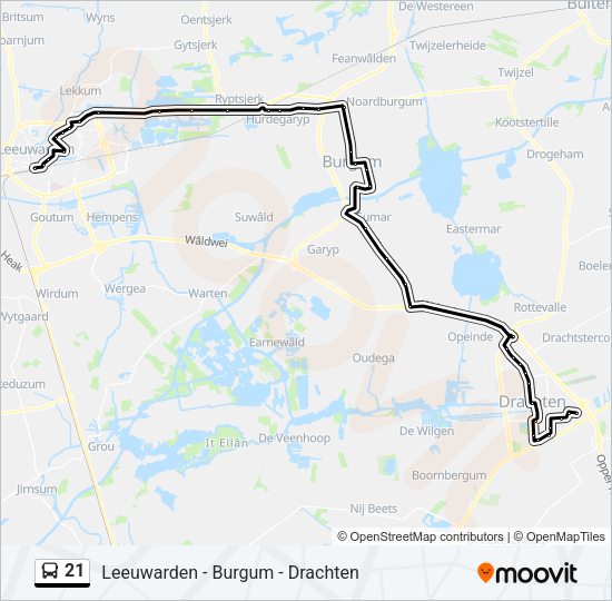 21 Bus Line Map