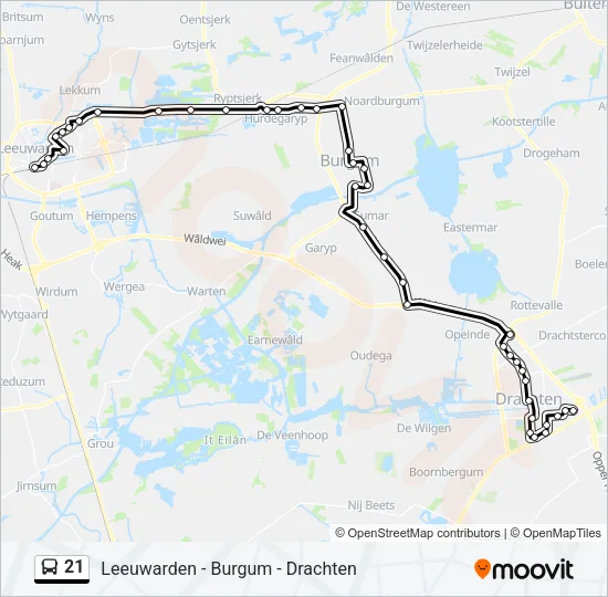 21 Bus Line Map