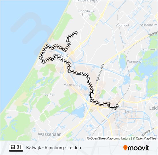 Bus 31 lijnkaart