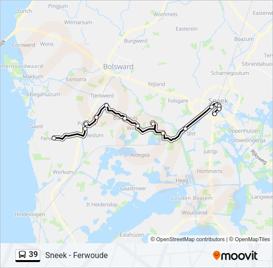 39 Bus Line Map