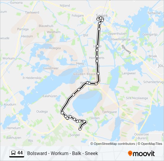 44 Bus Line Map