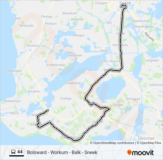 44 Bus Line Map