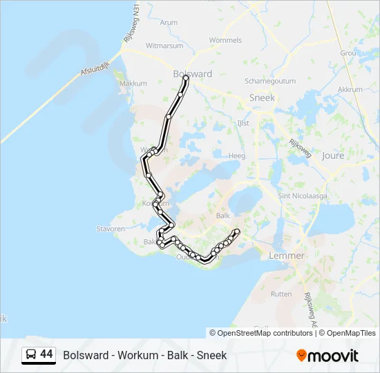 44 Bus Line Map