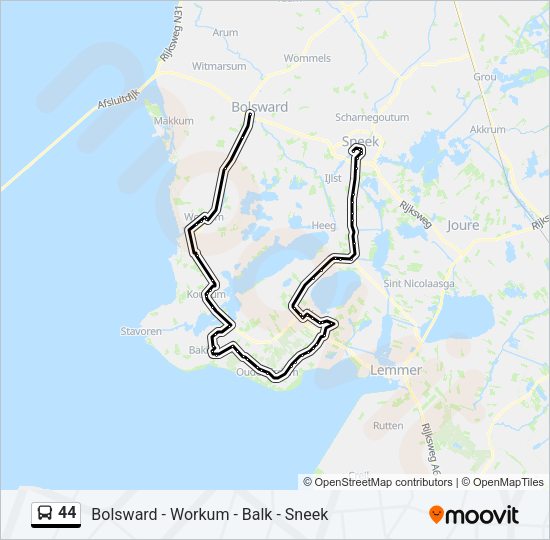 44 Bus Line Map