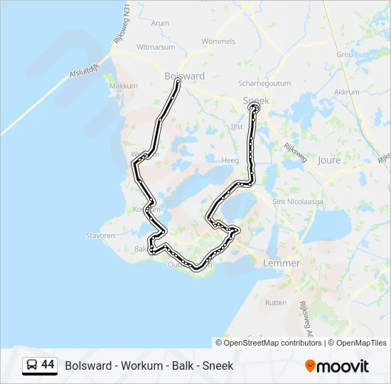 44 Bus Line Map