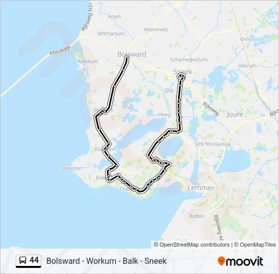 44 Bus Line Map