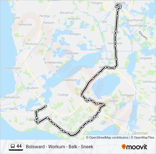 44 Bus Line Map