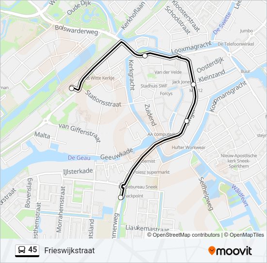 45 Bus Line Map