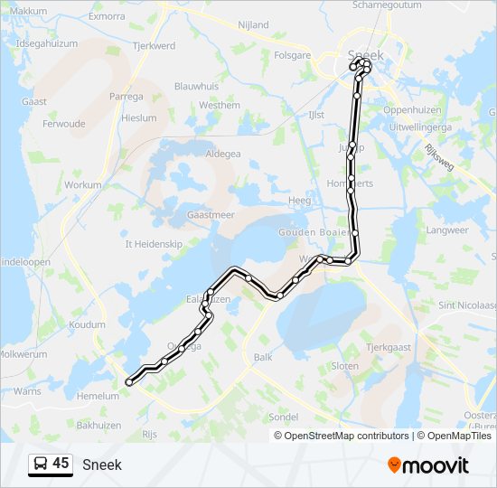 45 Bus Line Map