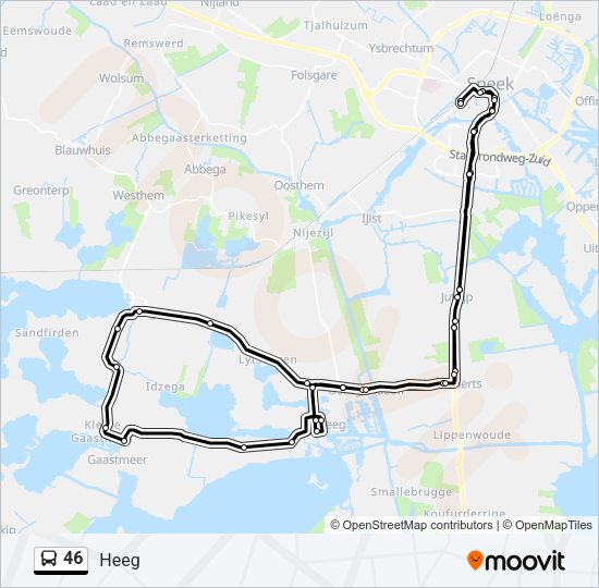 46 Bus Line Map