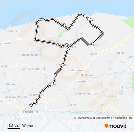 52 Bus Line Map