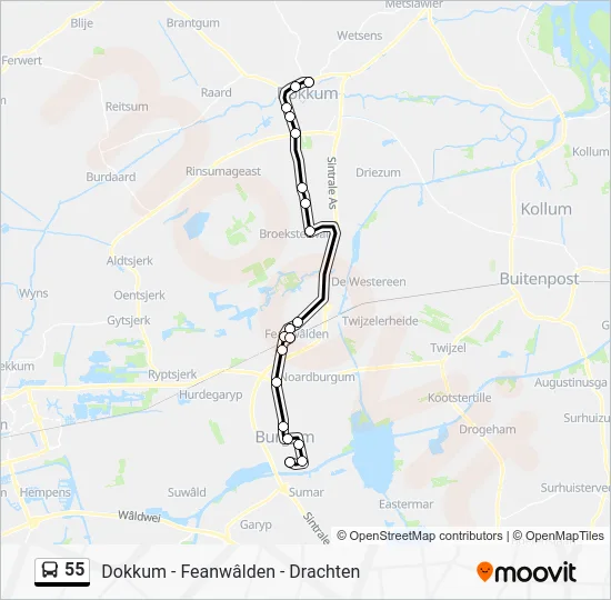 55 Bus Line Map