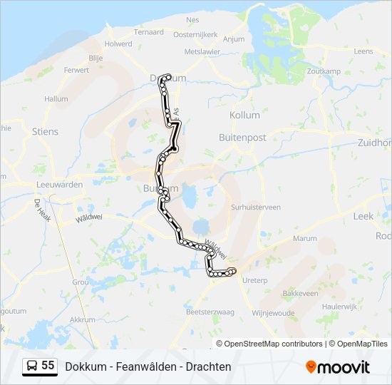 55 Bus Line Map