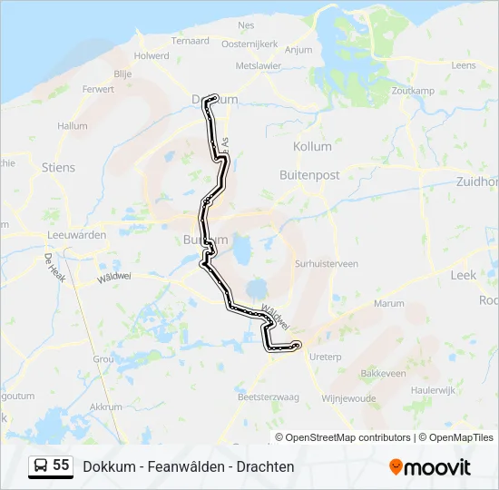 55 Bus Line Map