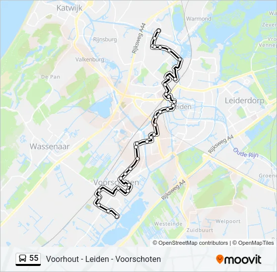 55 Bus Line Map