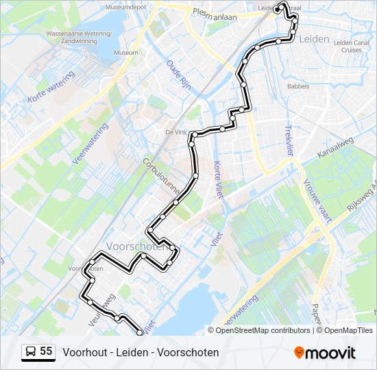 55 Bus Line Map