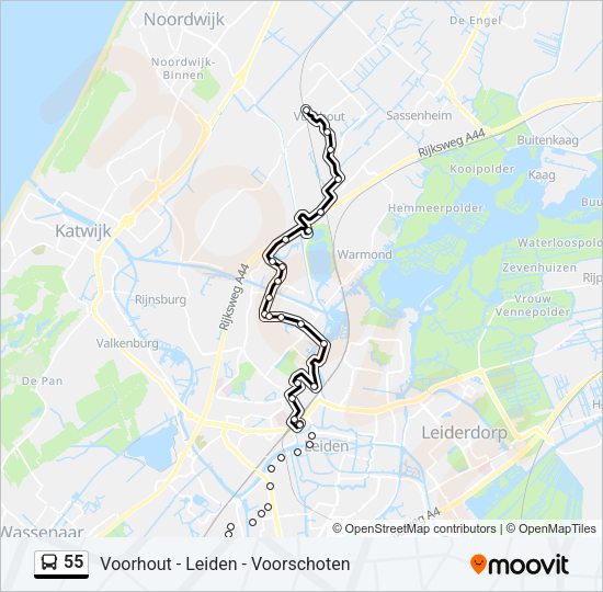 55 Bus Line Map