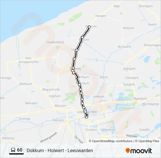 60 Bus Line Map
