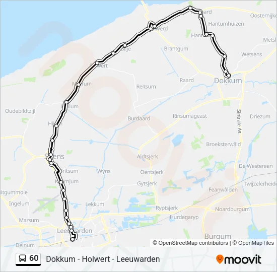 Bus 60 lijnkaart