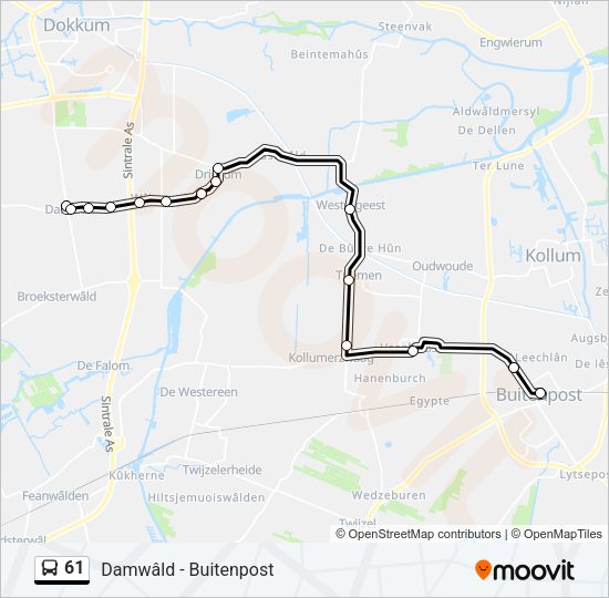 61 Bus Line Map