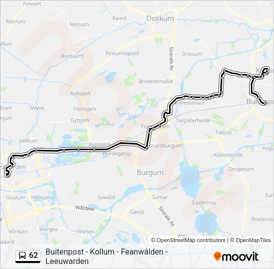 62 Bus Line Map