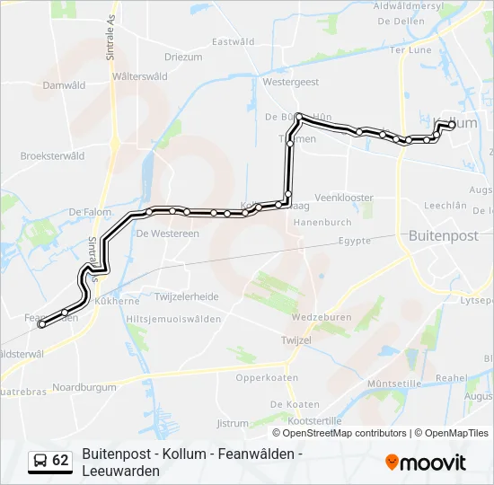 62 Bus Line Map