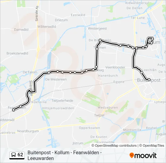 62 Bus Line Map