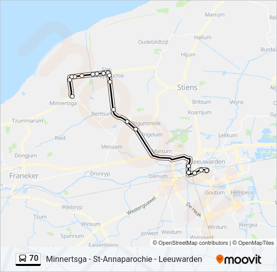 70 Bus Line Map