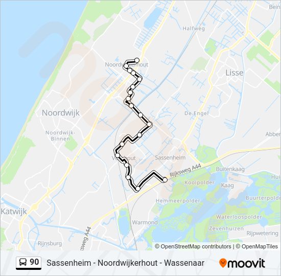 90 Bus Line Map