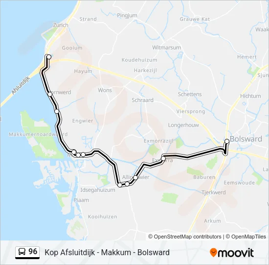 96 Bus Line Map