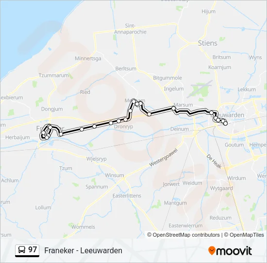 Bus 97 lijnkaart