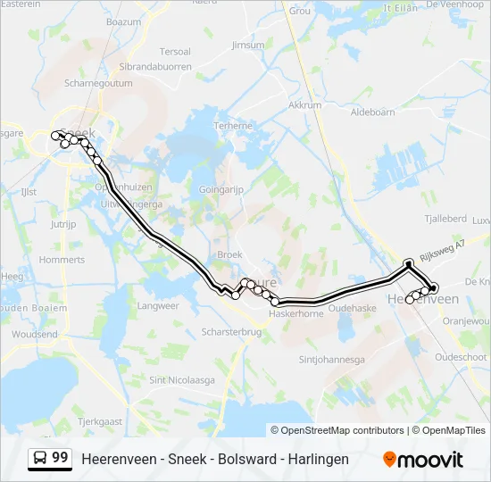 Buslinie 99 Karte